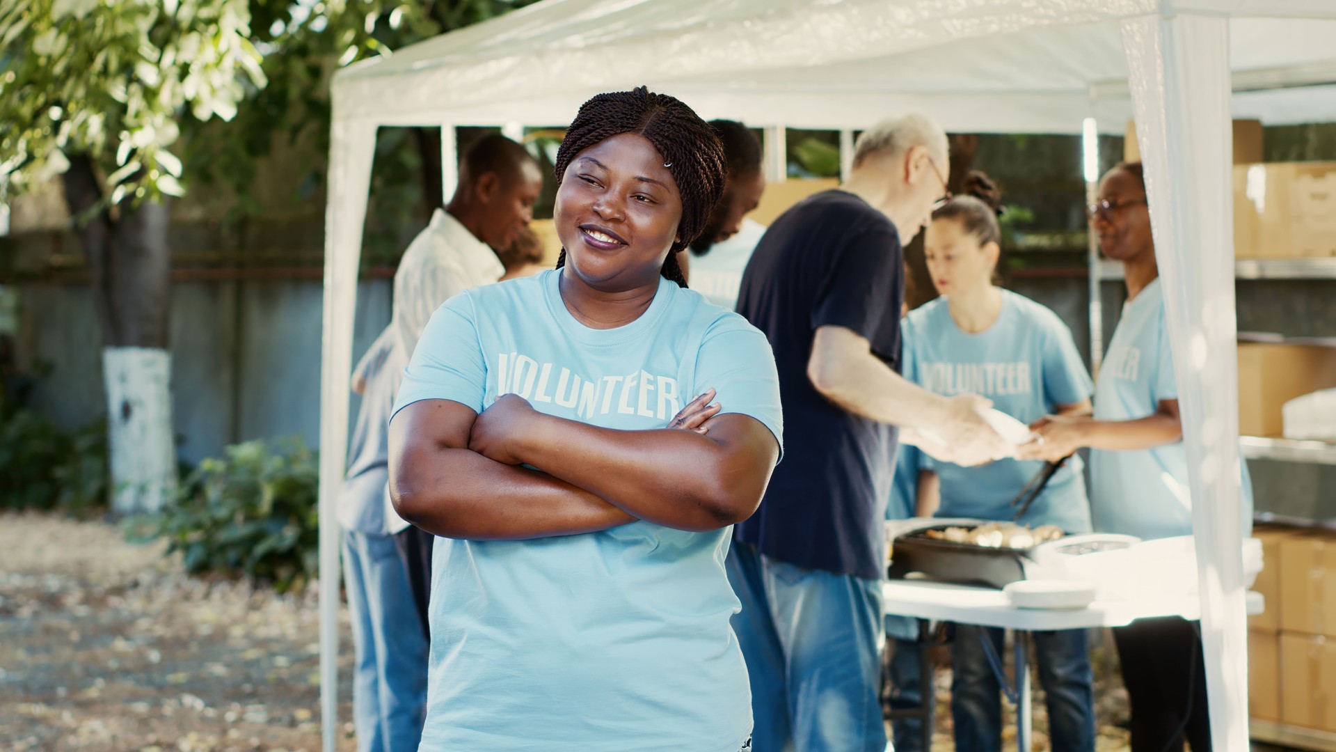 Female Posing At Humanitarian Aid Event